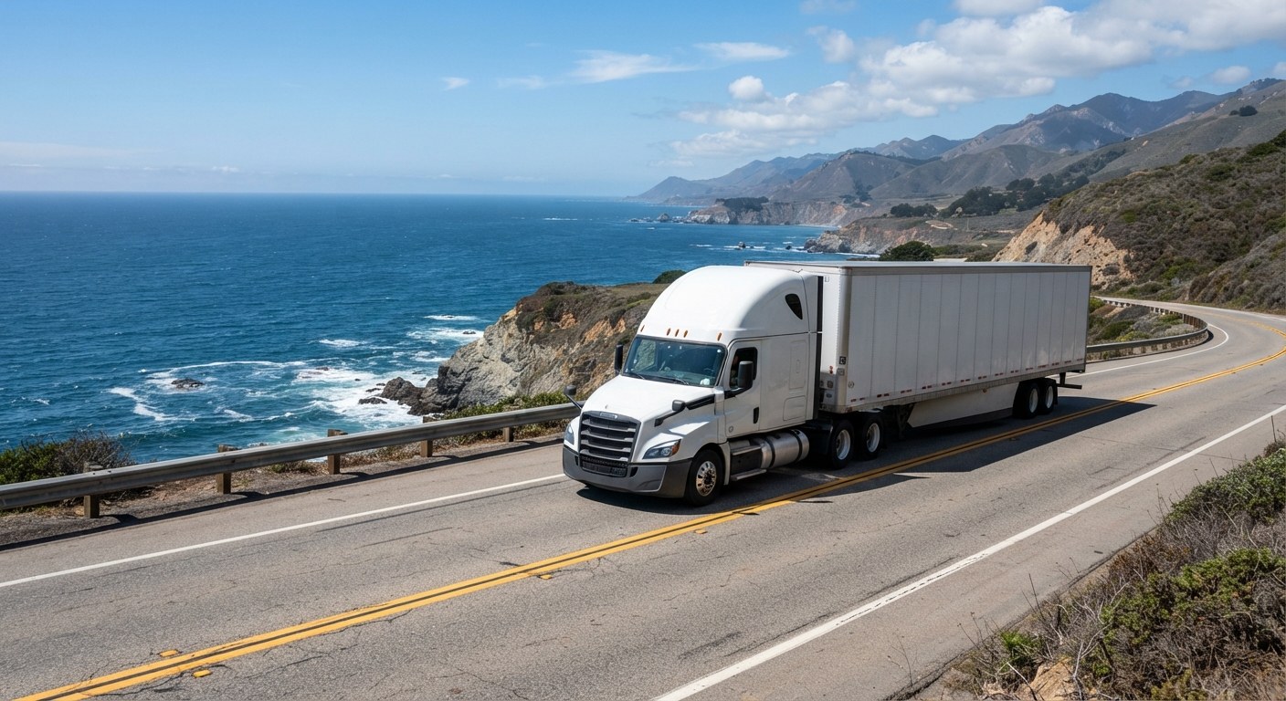 B&N FREIGHT LLC tractor and dry van out on the open road
